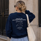 Spa-Francorchamps Grand Prix Oversize Sweatshirt – Lacivert – model üzerinde arka görünüm