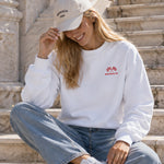 Monaco Grand Prix Oversize Sweatshirt – Beyaz – model üzerinde ön görünüm