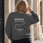 Monaco Grand Prix Oversize Sweatshirt – Antrasit – model üzerinde arka görünüm