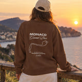 Monaco Grand Prix Oversize Sweatshirt – Kahverengi – model üzerinde arka görünüm
