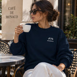 Monaco Grand Prix Oversize Sweatshirt – Lacivert – model üzerinde ön görünüm