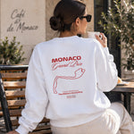 Monaco Grand Prix Oversize Sweatshirt – Beyaz – model üzerinde arka görünüm