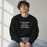 I’m Boring Baby Oversize Sweatshirt – Siyah – model üzerinde ön görünüm