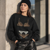 Noir Seduce – Leopard Oversize Sweatshirt – Siyah – model üzerinde ön görünüm