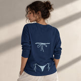 Blue Bikini Sweatshirt – Lacivert – model üzerinde arka görünüm