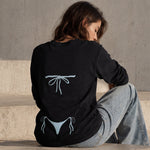 Blue Bikini Sweatshirt – Siyah – model üzerinde arka görünüm