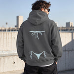 Blue Bikini Oversize Hoodie – Antrasit – model üzerinde arka görünüm