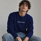 What The Fuck Is Tesla Sweatshirt – Lacivert – model üzerinde ön görünüm
