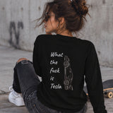What The Fuck Is Tesla Sweatshirt – Siyah – model üzerinde arka görünüm