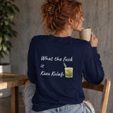What The Fuck Is Kuzu Kulağı Sweatshirt – Lacivert – model üzerinde arka görünüm