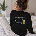What The Fuck Is Kuzu Kulağı Sweatshirt – Siyah – model üzerinde arka görünüm