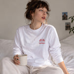 Monza Grand Prix Sweatshirt – Beyaz – model üzerinde ön görünüm