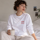 Monza Grand Prix Sweatshirt – Beyaz – model üzerinde ön görünüm