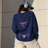 Pink Bikini Sweatshirt – Lacivert – model üzerinde arka görünüm