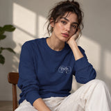 Café de Paris Sweatshirt – Lacivert – model üzerinde ön görünüm