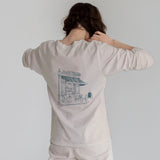 Café de Paris Sweatshirt – Bej – model üzerinde arka görünüm