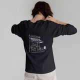 Café de Paris Sweatshirt – Siyah – model üzerinde arka görünüm
