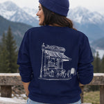 Café de Paris Sweatshirt – Lacivert – model üzerinde arka görünüm
