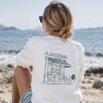Café de Paris Sweatshirt – Beyaz – model üzerinde arka görünüm