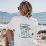Café de Paris Sweatshirt – Beyaz – model üzerinde arka görünüm