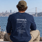 Türkiye Grand Prix Sweatshirt – Lacivert – model üzerinde arka görünüm