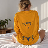 Navy Blue Bikini Sweatshirt – Turuncu – model üzerinde arka görünüm