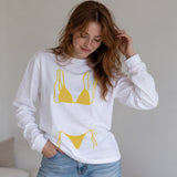 Yellow Bikini Sweatshirt – Beyaz – model üzerinde ön görünüm