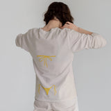 Yellow Bikini Sweatshirt – Bej – model üzerinde arka görünüm