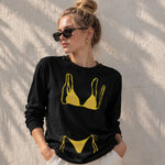 Yellow Bikini Sweatshirt – Siyah – model üzerinde ön görünüm