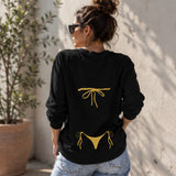 Yellow Bikini Sweatshirt – Siyah – model üzerinde arka görünüm