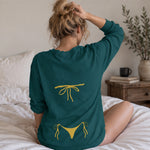 Yellow Bikini Sweatshirt – Koyu Yeşil – model üzerinde arka görünüm