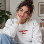 My Prime Era Sweatshirt – Beyaz – model üzerinde ön görünüm