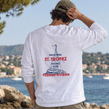 Saint Tropez Sailing Club Sweatshirt – Beyaz – model üzerinde arka görünüm