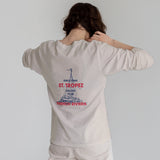 Saint Tropez Sailing Club Sweatshirt – Bej – model üzerinde arka görünüm