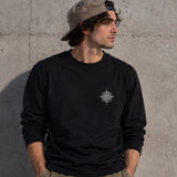 Saint Tropez Sailing Club Sweatshirt – Siyah – model üzerinde ön görünüm