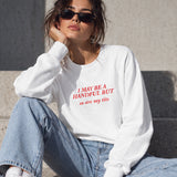 My Tits Sweatshirt – Beyaz – model üzerinde ön görünüm