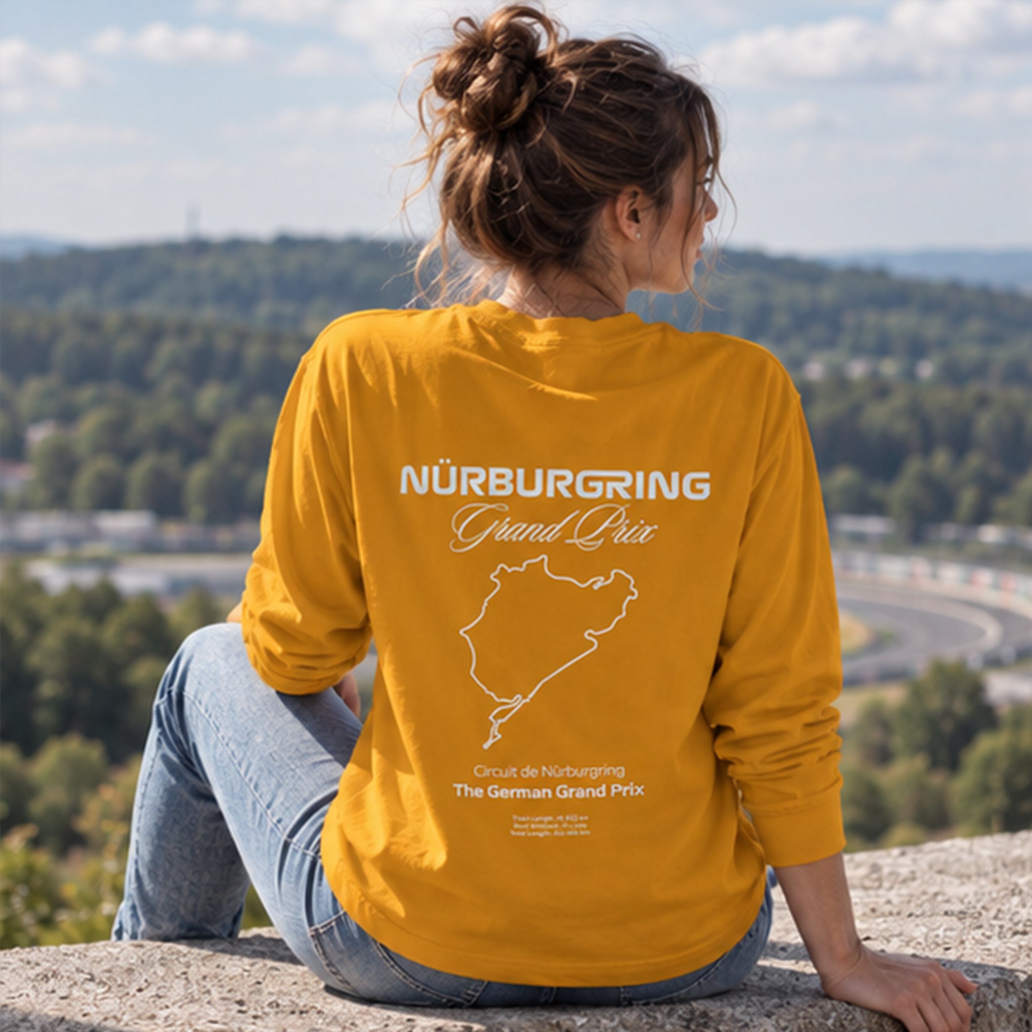 German Grand Prix – Nürburgring Grand Prix Sweatshirt – Turuncu – model üzerinde arka görünüm
