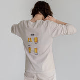 Lets Get Beers Tonight Sweatshirt – Bej – model üzerinde arka görünüm