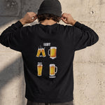 Lets Get Beers Tonight Sweatshirt – Siyah – model üzerinde arka görünüm
