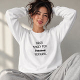 Need Money For Ferrari Sweatshirt – Beyaz – model üzerinde ön görünüm