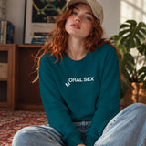 Moral Sex Sweatshirt – Koyu Yeşil – model üzerinde ön görünüm