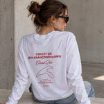 Spa-Francorchamps Grand Prix Sweatshirt – Beyaz – model üzerinde arka görünüm