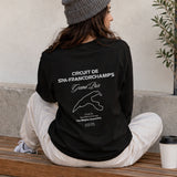 Spa-Francorchamps Grand Prix Sweatshirt – Siyah – model üzerinde arka görünüm