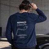 Monaco Grand Prix Sweatshirt – Lacivert – model üzerinde arka görünüm