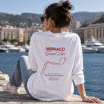 Monaco Grand Prix Sweatshirt – Beyaz – model üzerinde arka görünüm