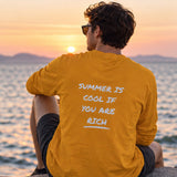 Summer Is Cool If You're Rich Sweatshirt – Turuncu – model üzerinde arka görünüm