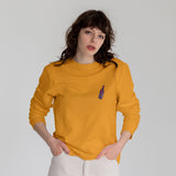 Pasta Sex Wine Sweatshirt – Turuncu – model üzerinde ön görünüm
