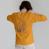 Pasta Sex Wine Sweatshirt – Turuncu – model üzerinde arka görünüm
