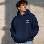 Imola Grand Prix Oversize Hoodie – Lacivert – model üzerinde ön görünüm