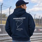 German Grand Prix – Nürburgring Grand Prix Oversize Hoodie – Lacivert – model üzerinde arka görünüm